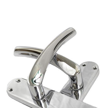 Monja Astrid Door Handles Arched Lever Polished Chrome Latch Hinges Pack