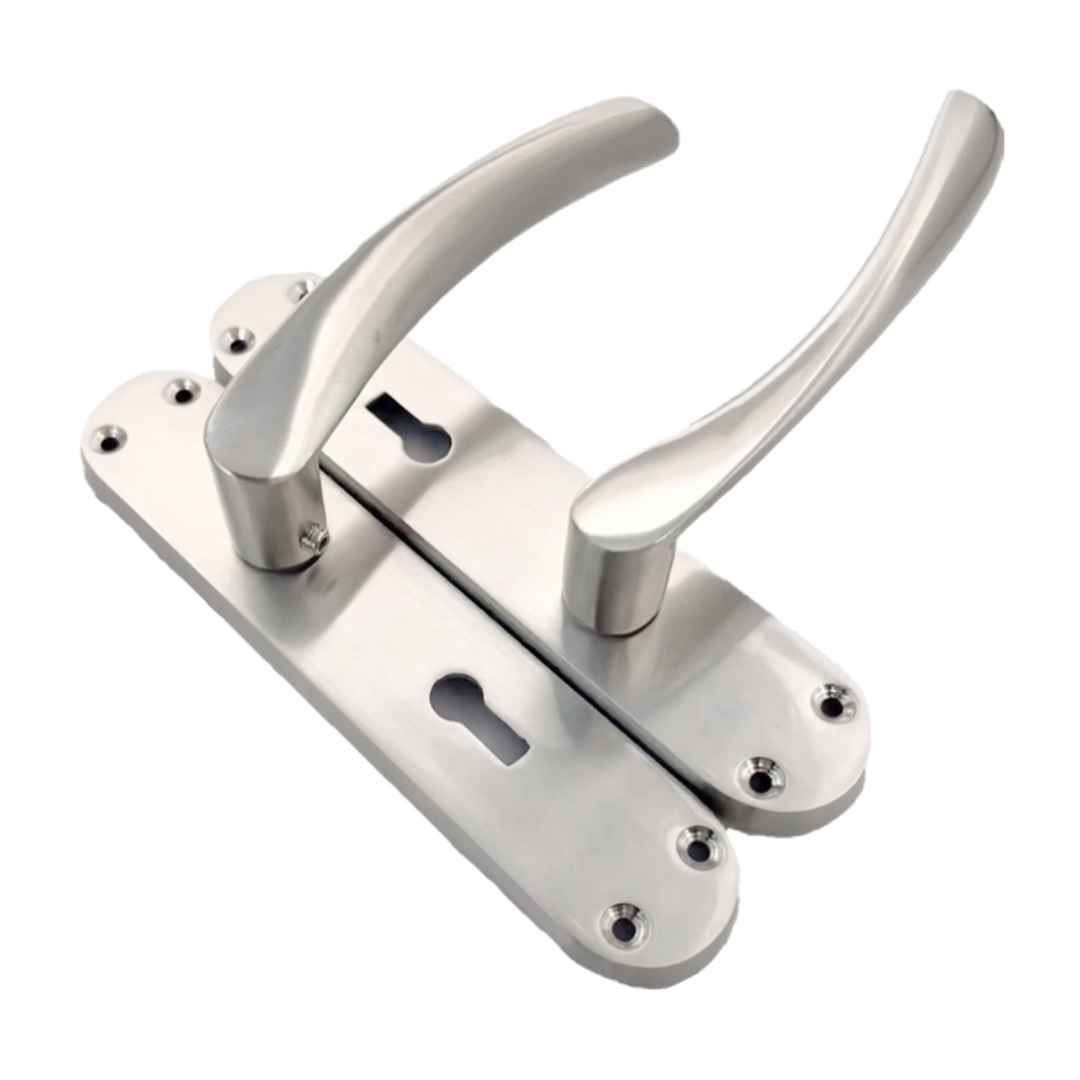 Monja Astrid Door Handles Arched Lever Satin Key Lock