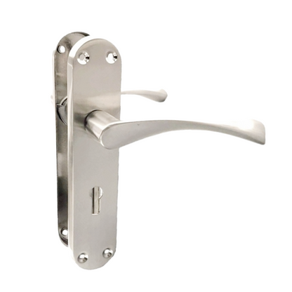 Monja Astrid Door Handles Arched Lever Satin Key Lock