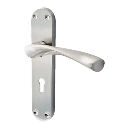 Monja Astrid Door Handles Arched Lever Satin Key Lock