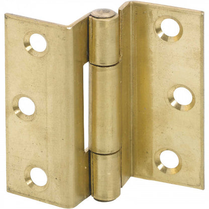 STORMPROOF 63mm Cranked Hinges - Zinc Plated Brass Timber Window Caravan Shut