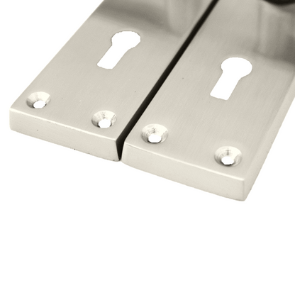 Door Handles Straight Lever Lock Keys Hinge Set - Satin 150 x 40mm