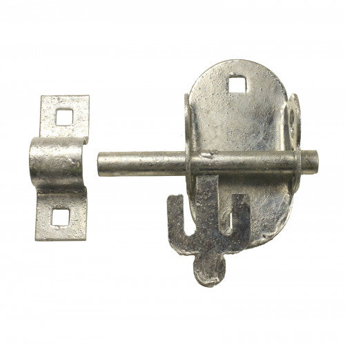 Oval Pad Bolt 4" Bright Galvanised Gate Shed Door Lock 102mm Padbolt Latch