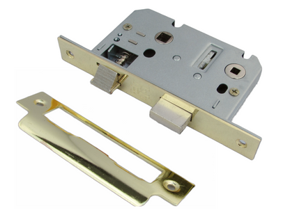 Bathroom Mortice Lock Brass Sashlock 3" 76mm Bolt Through Reversible Bath Door