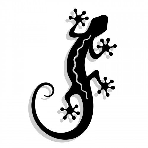 Large Black Gecko Silhouette Wall Art - Metal Lizard Wall Art Sculpture - Bespoke Handmade Gift