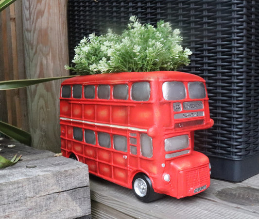 London Bus Planter Frost Proof Polyresin - Garden Succulent Plant Decoration Pot