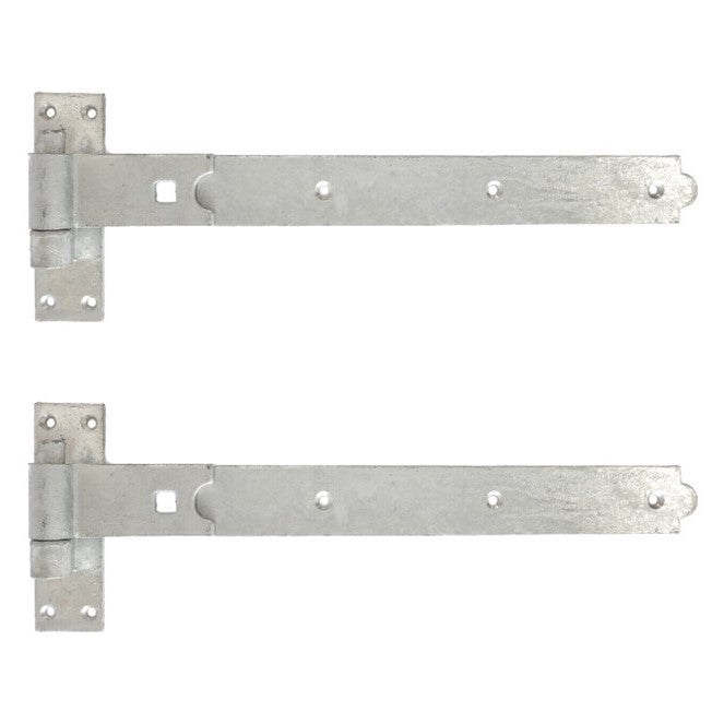 Hook and Band Gate & Garage Hinges 16" Straight Hinge - 400mm - Galvanised - PAIR