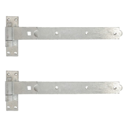 Hook and Band Gate & Garage Hinges 18" Straight Hinge - 450mm - Galvanised - PAIR