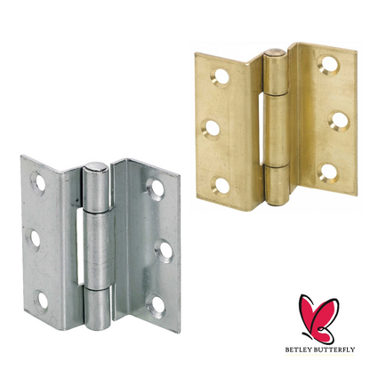 STORMPROOF 63mm Cranked Hinges - Zinc Plated Brass Timber Window Caravan Shut