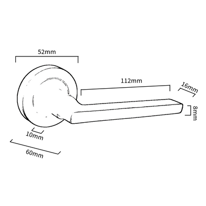 UNO Door Handle Bathroom Sets Modern Satin Nickel Lever on Rose Internal Thumbturn Pack