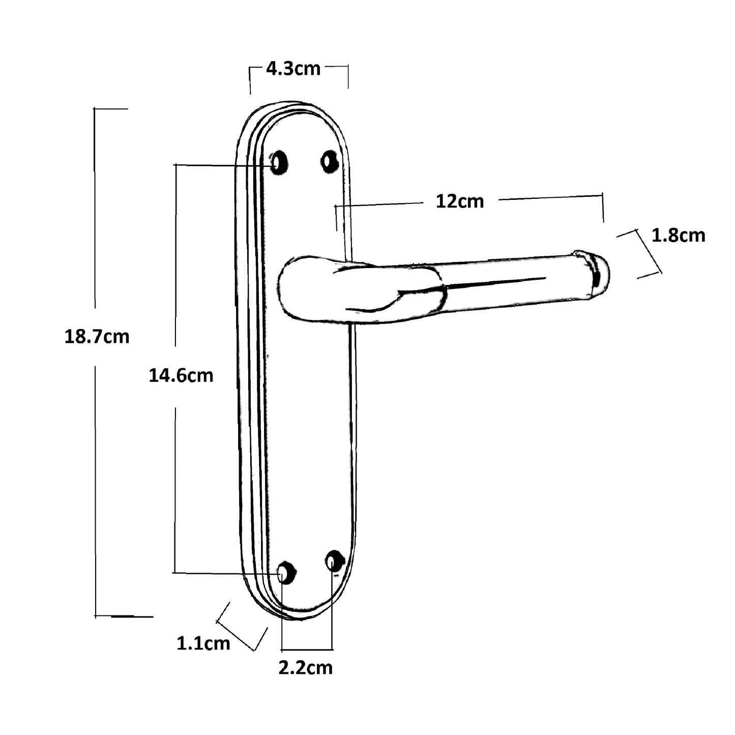 Marina Door Handle Two Tone Latch Lever - Brass and Satin