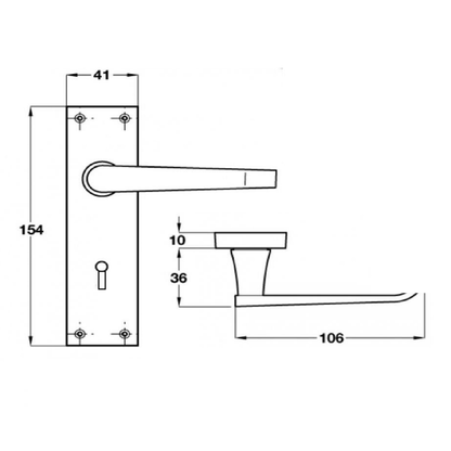 Door Handles Straight Lever Lock Keys Hinge Set - Satin 150 x 40mm