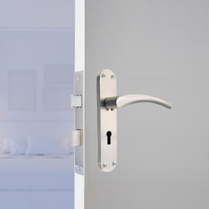 Monja Astrid Door Handles Arched Lever Satin Key Lock