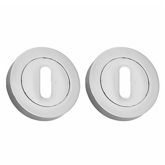 Escutcheon Polished Chrome Pair Keyhole Cover Mortice Door Lock Cover