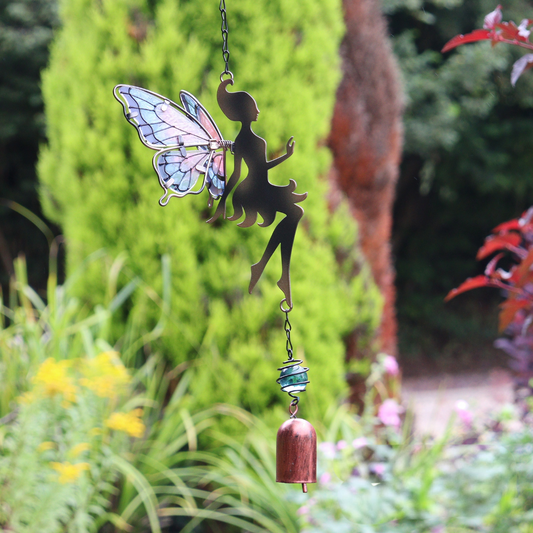 Hanging Fairy Bell Chime Lilac Blue - Wind Tree Hanger Sun Catcher Crystals Ball