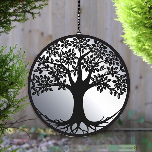 Hanging Tree of Life Silhouette Spinner - Zen Black Tree Hanger