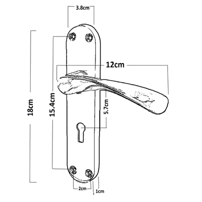 Monja Astrid Door Handles Arched Lever Satin Key Lock