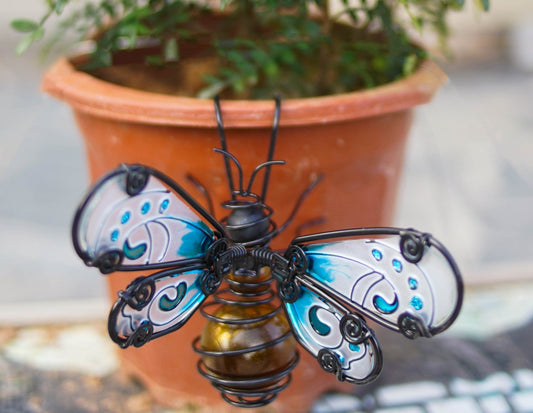 Glass Wing Honeybee Pot Hanger