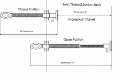Brass Finish Window Screw Jack for Skylights 300mm D1