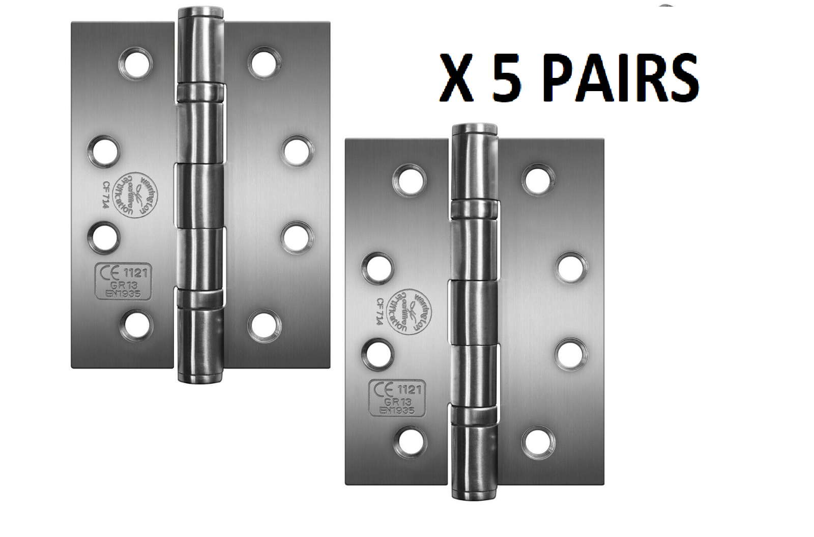 Perry Shield 4" CERTIFIRE CE13 Stainless Steel Ball Bearing Fire Door Hinges D1