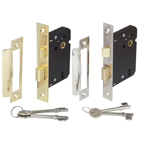 3 LEVER MORTICE INTERNAL SASH DOOR LOCK 2.5 INCH brass & Chrome plate